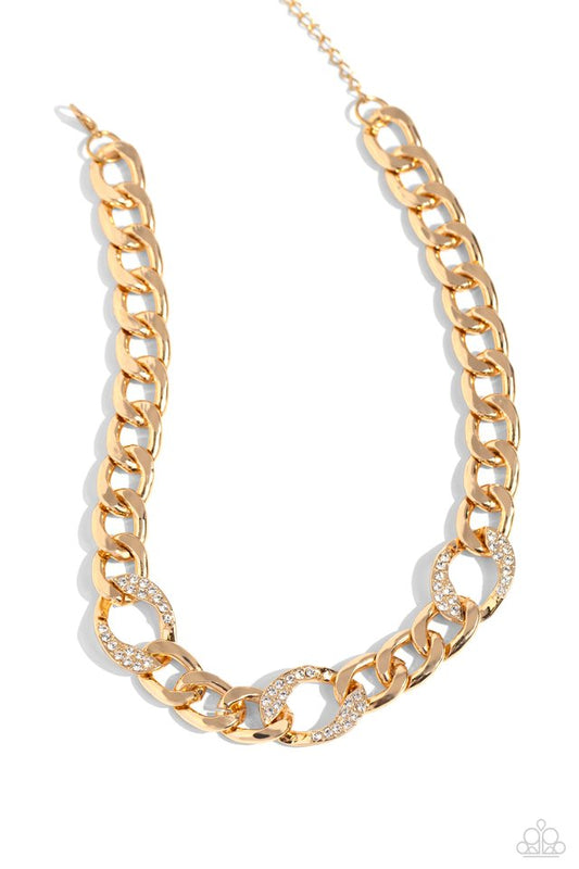 Gleaming Harmony - Gold - Paparazzi Necklace Image