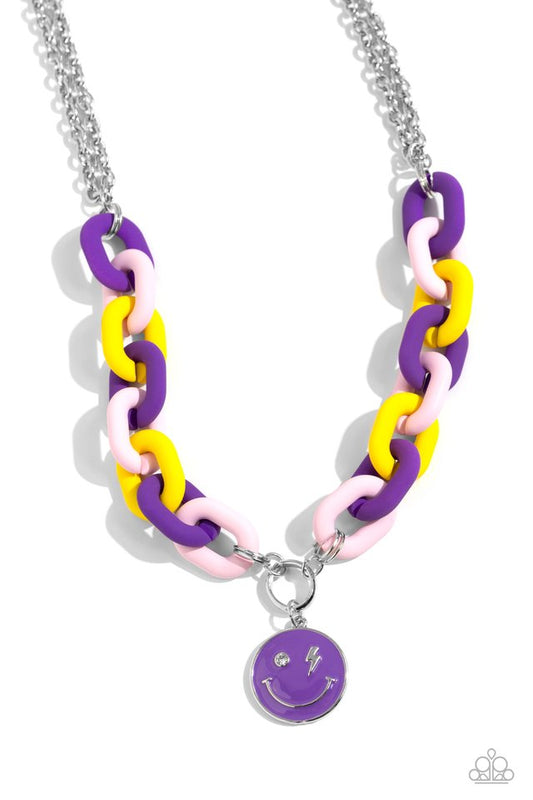 Speed SMILE - Purple - Paparazzi Necklace Image