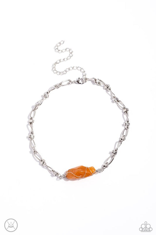 Cavern Class - Orange - Paparazzi Necklace Image