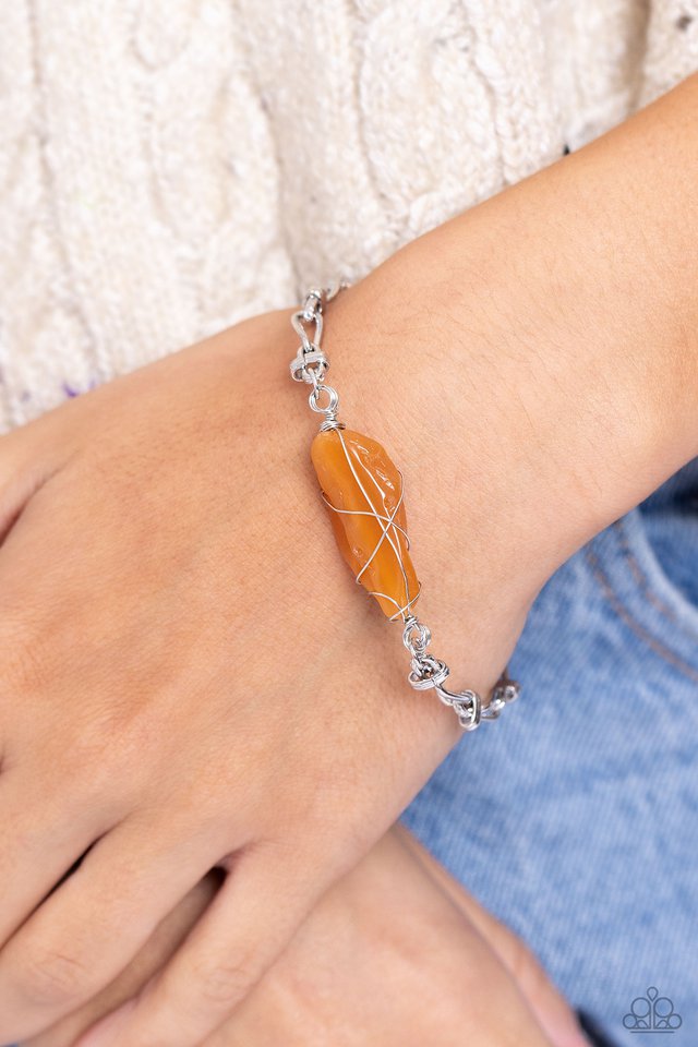 Whimsically Wrapped - Orange - Paparazzi Bracelet Image