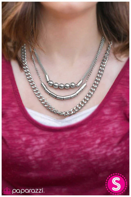 Paparazzi Necklace ~ Young and Reckless - Silver