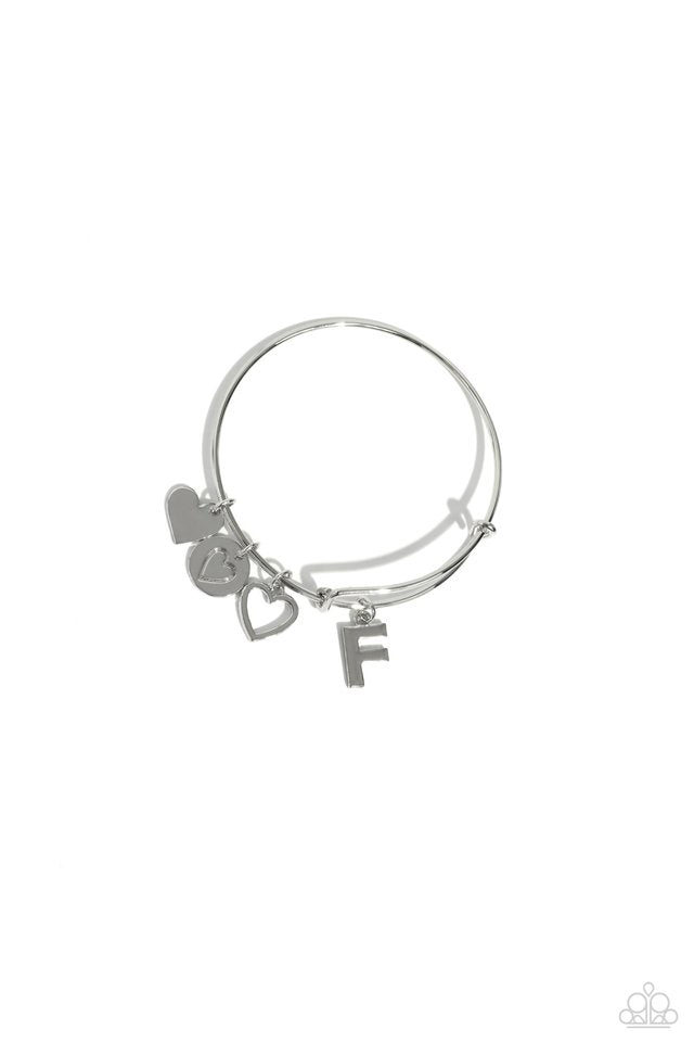 Making It INITIAL - Silver - F - Paparazzi Bracelet Image