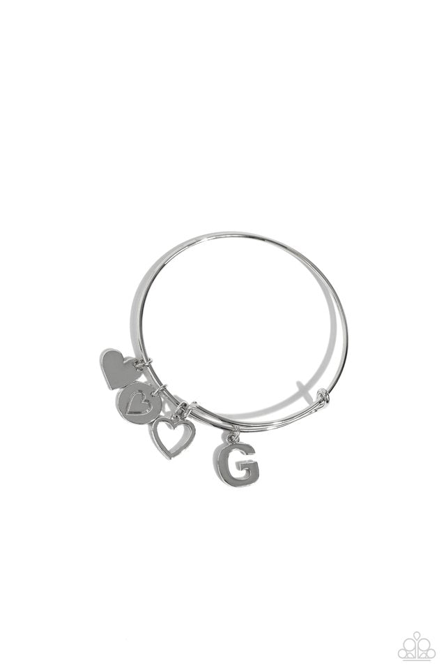 Making It INITIAL - Silver - G - Paparazzi Bracelet Image