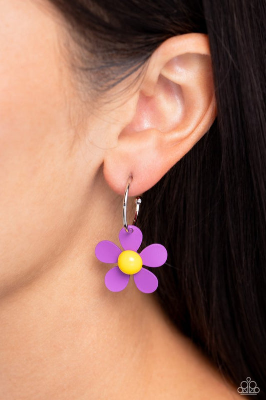 More FLOWER To You! - Purple - Paparazzi Earring Image