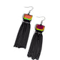 Dreaming Of TASSELS - Black - Paparazzi Earring Image