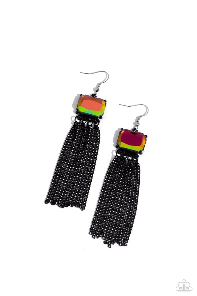 Dreaming Of TASSELS - Black - Paparazzi Earring Image