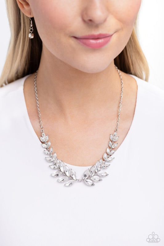 Luxury Laurels - White - Paparazzi Necklace Image