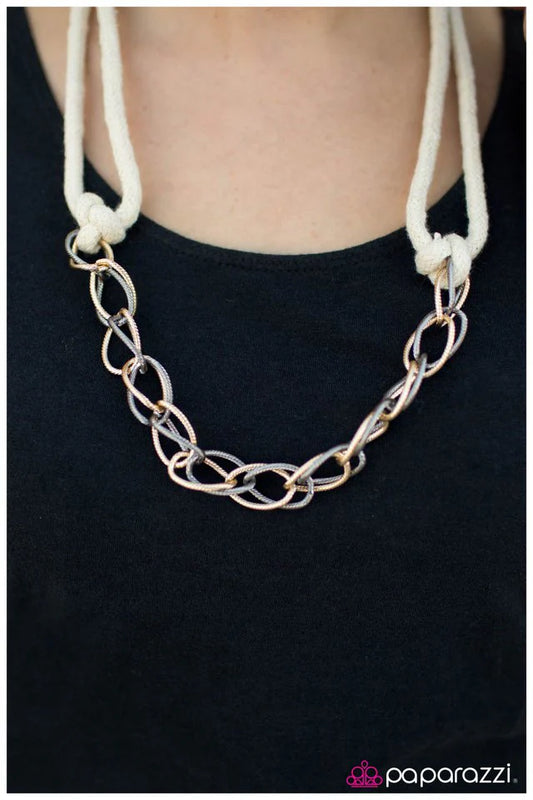 Paparazzi Necklace ~ KNOTTY or Nice - Gold