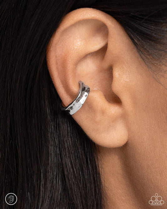 CUFF Call - Silver - Paparazzi Earring Image