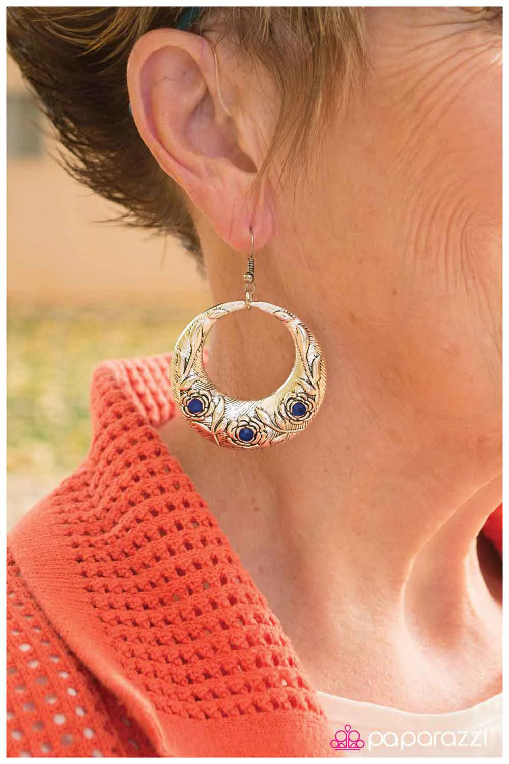 Paparazzi Earring ~ Blooming Borders - Blue