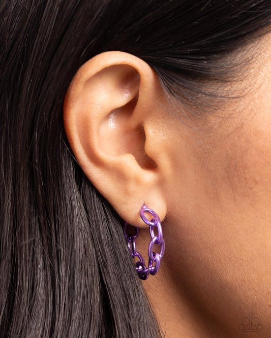 Colorful Cameo - Purple - Paparazzi Earring Image