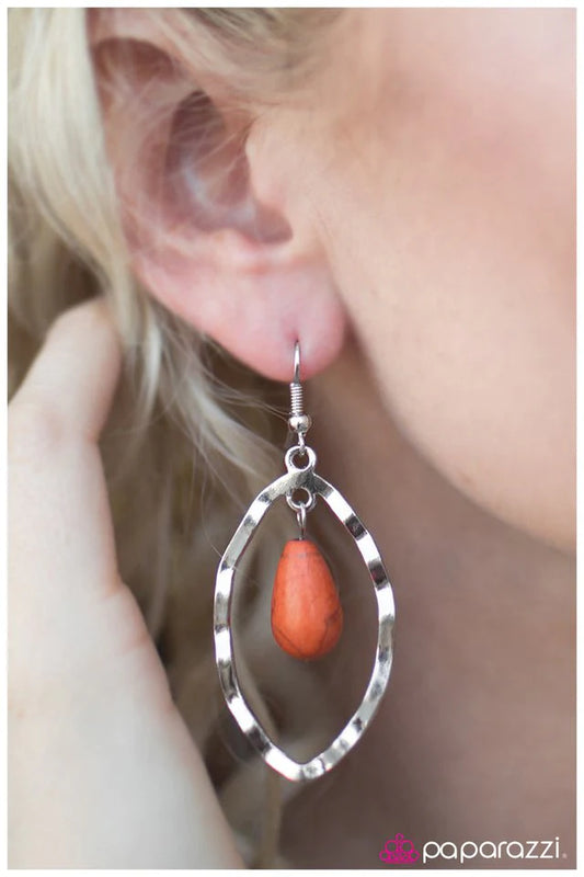 Paparazzi Earring ~ Desert Quarry - Orange