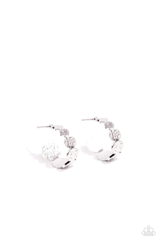 Textured Tease - Silver - Paparazzi Earring Image