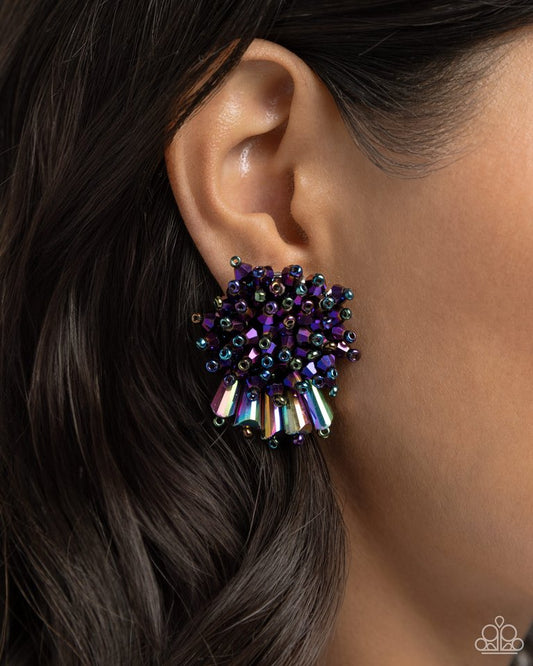 Streamlined Sass - Purple - Paparazzi Earring Image