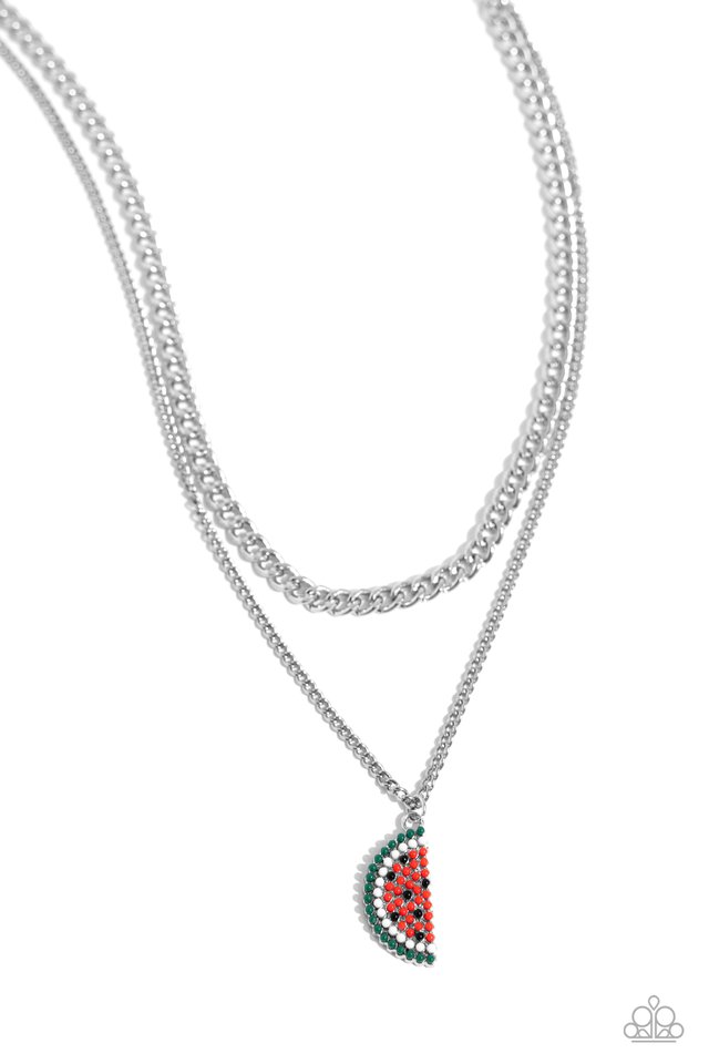 Watermelon Whimsy - Red - Paparazzi Necklace Image