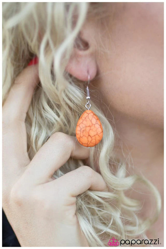 Paparazzi Earring ~ The 5th Element - Orange