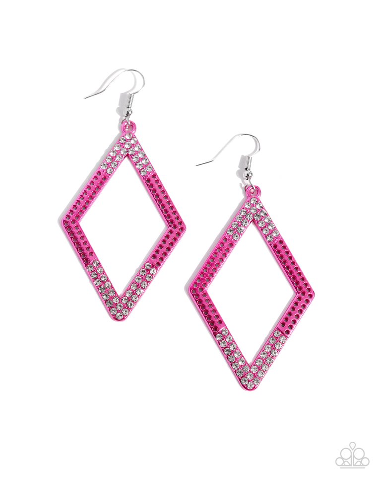 Eloquently Edgy - Pink - Paparazzi Earring Image