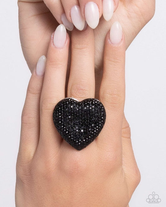 Hypnotizing Heart - Black - Paparazzi Ring Image