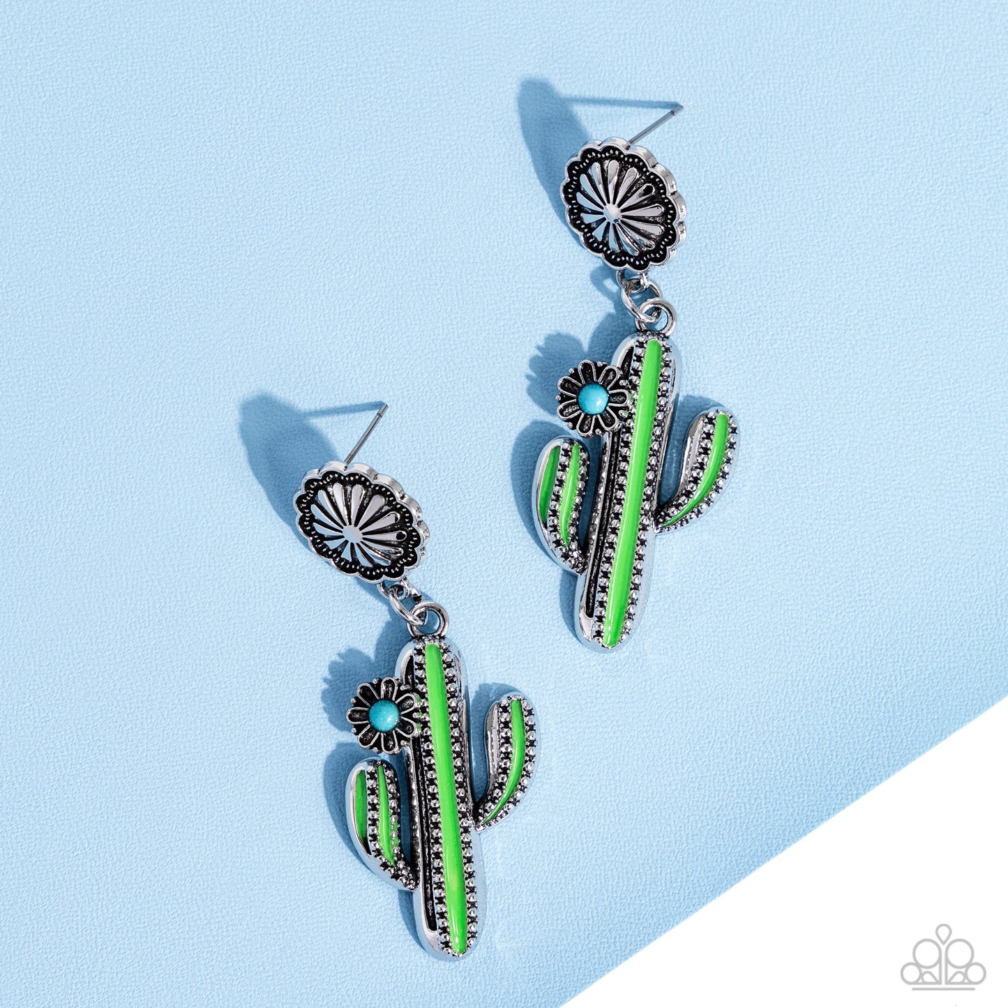 Paparazzi Earring ~ Cactus Craze - Green