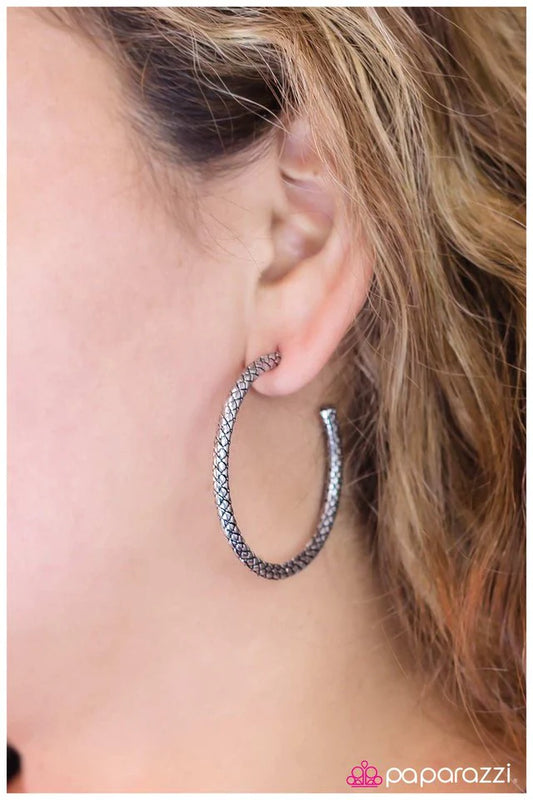 Paparazzi Earring ~ Serpentine - Silver