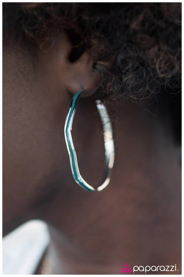 Paparazzi Earring ~ Hoop-Dee-Doo - Blue