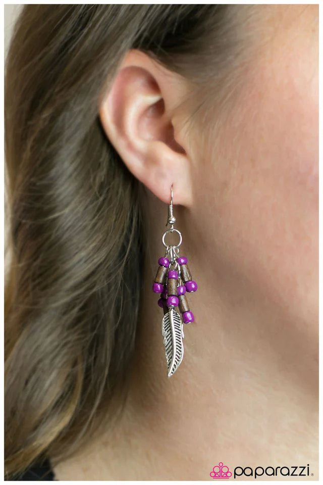 Paparazzi Earring ~ A High-Flier - Purple