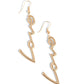 Light-Catching Letters - Gold - Paparazzi Earring Image