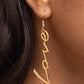 Light-Catching Letters - Gold - Paparazzi Earring Image