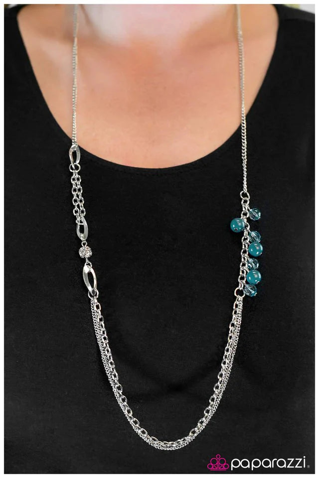 Paparazzi Necklace ~ Dont Waste Your Time - Blue