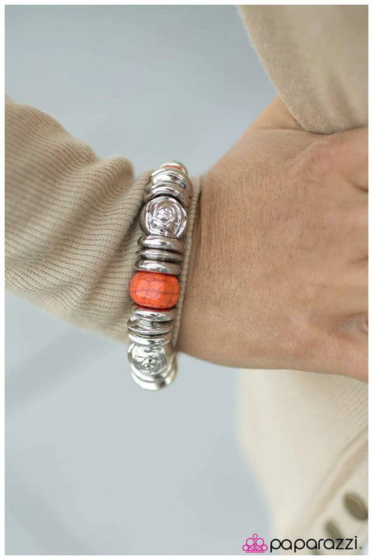 Paparazzi Bracelet ~ At The Right Time, In The Right Place - Orange