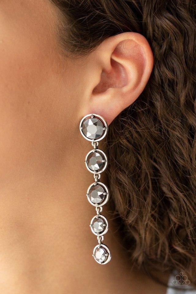 Paparazzi Earring ~ Drippin In Starlight - Silver