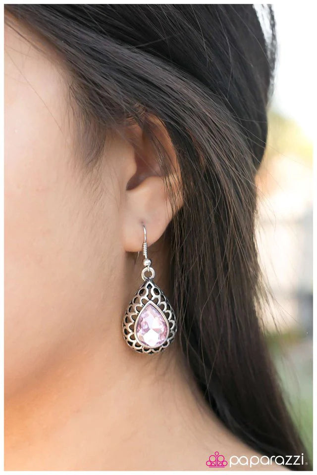 Paparazzi Earring ~ Just For Show - Pink