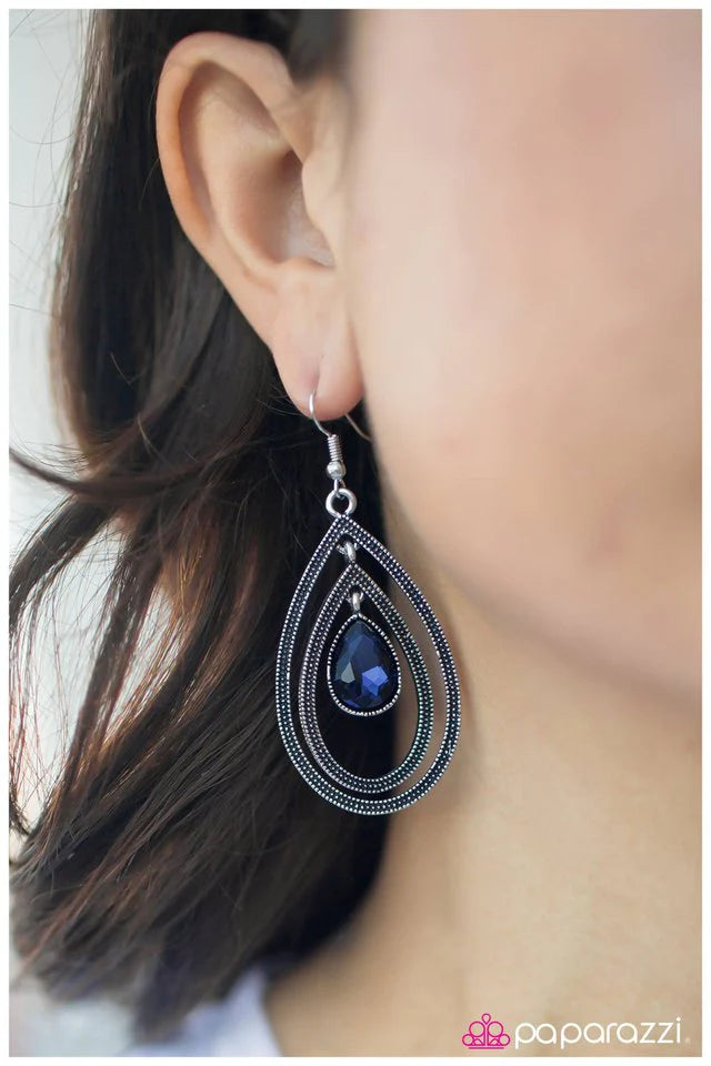 Paparazzi Earring ~ Cry Me A River - Blue