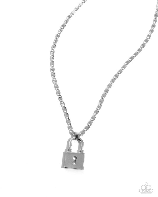 Locked Lesson - Silver - Paparazzi Necklace Image