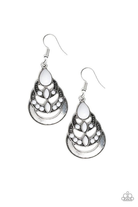 Paparazzi Earring ~ Boho Brilliance - White