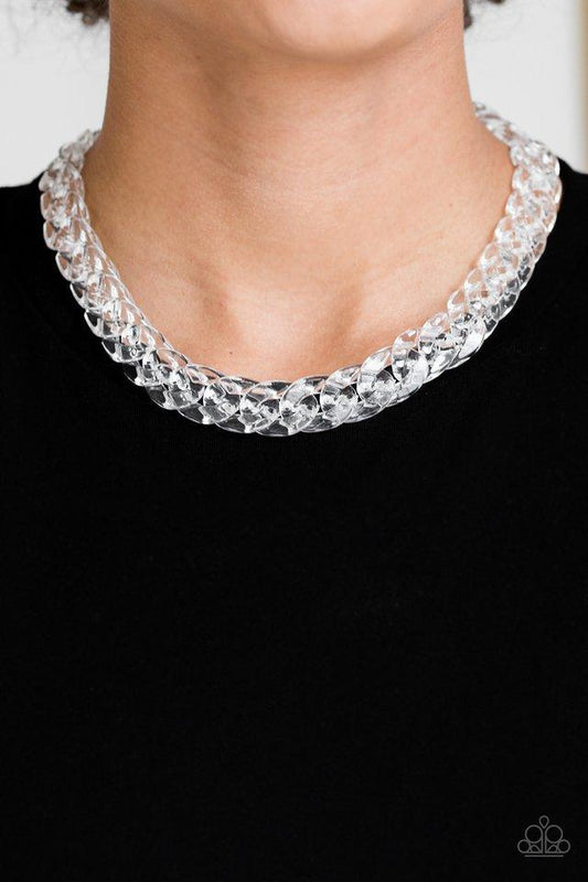 Paparazzi Necklace ~ Put It On Ice - White