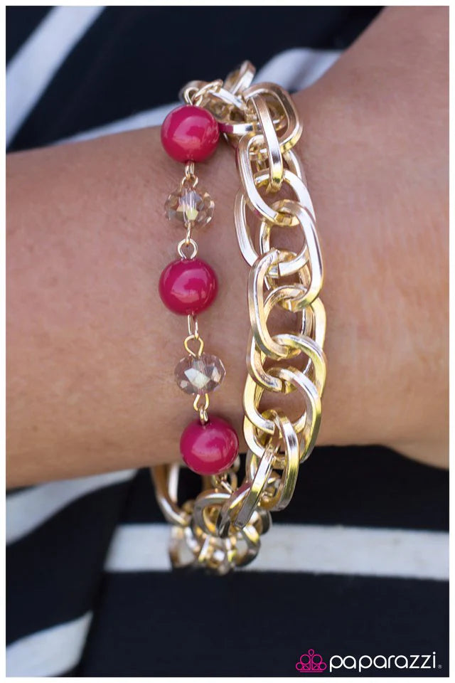 Paparazzi Bracelet ~ Stroke of Luck - Pink