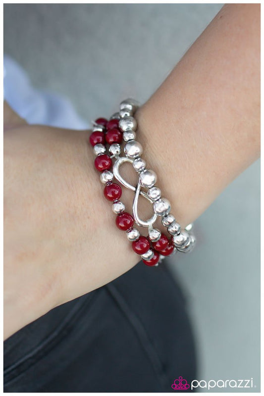 Paparazzi Bracelet ~ A Race Against Time - Red