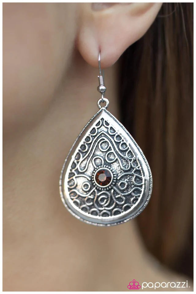 Paparazzi Earring ~ What Are You Waiting For? - Brown