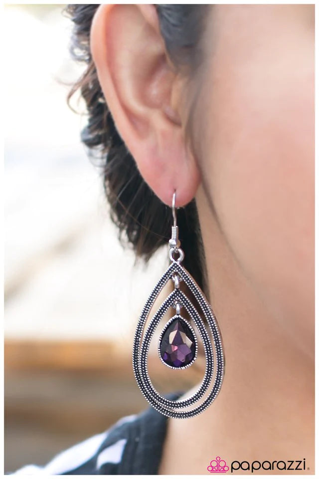 Paparazzi Earring ~ Cry Me A River - Purple