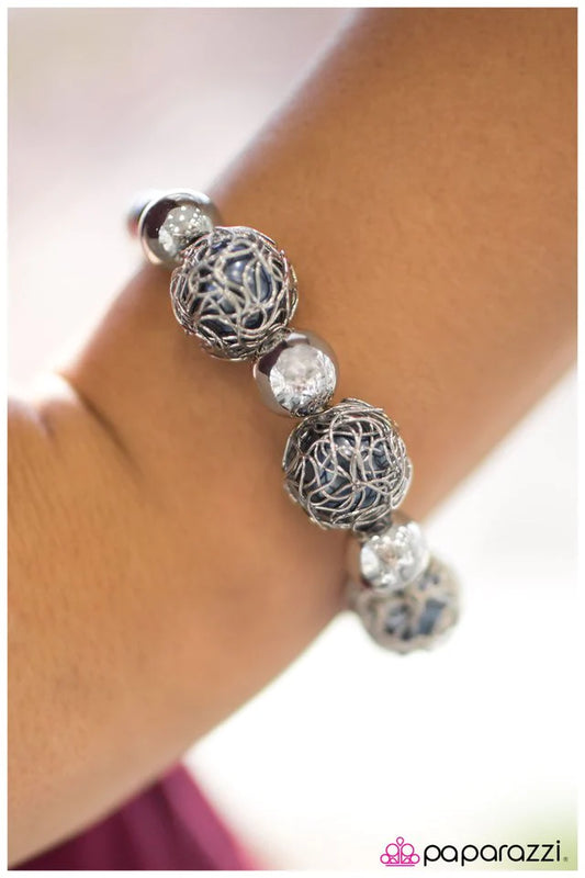 Paparazzi Bracelet ~ Elegant Entrapment - Blue