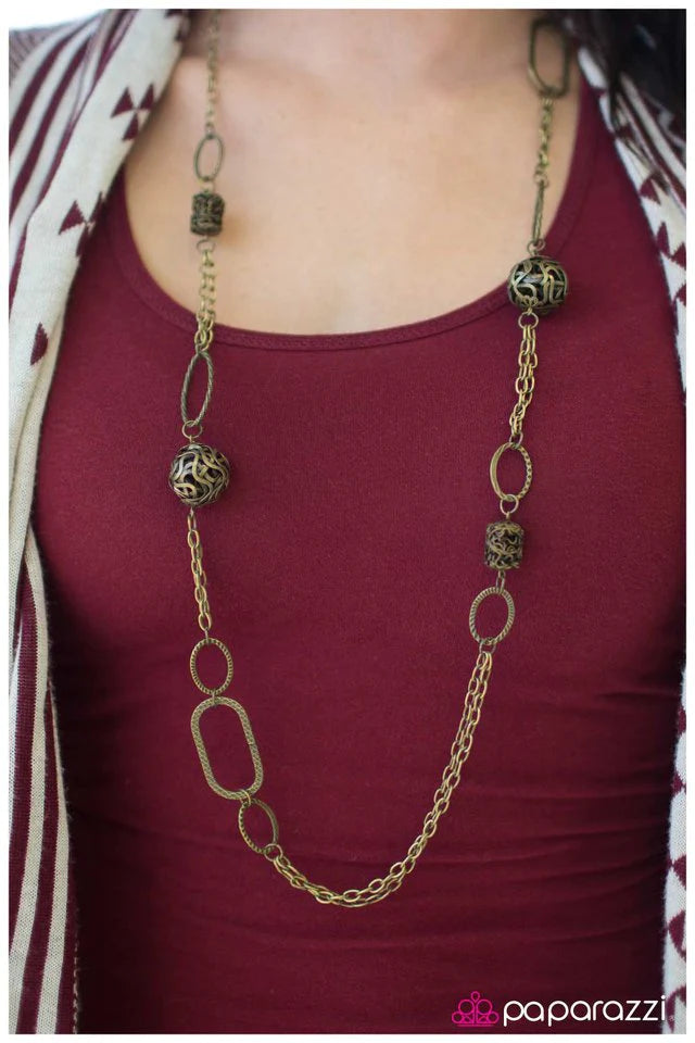 Paparazzi Necklace ~ Totally Twisted - Brass