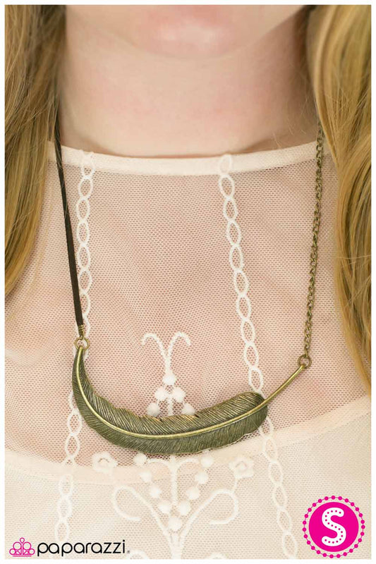 Paparazzi Necklace ~ Airborne - Brass