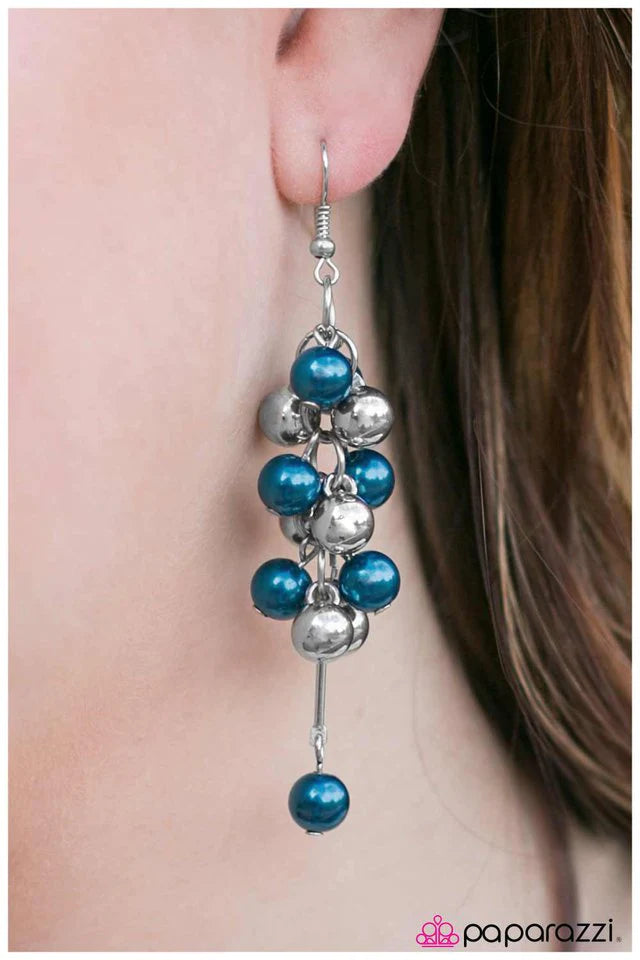 Paparazzi Earring ~ Pulling Away - Blue