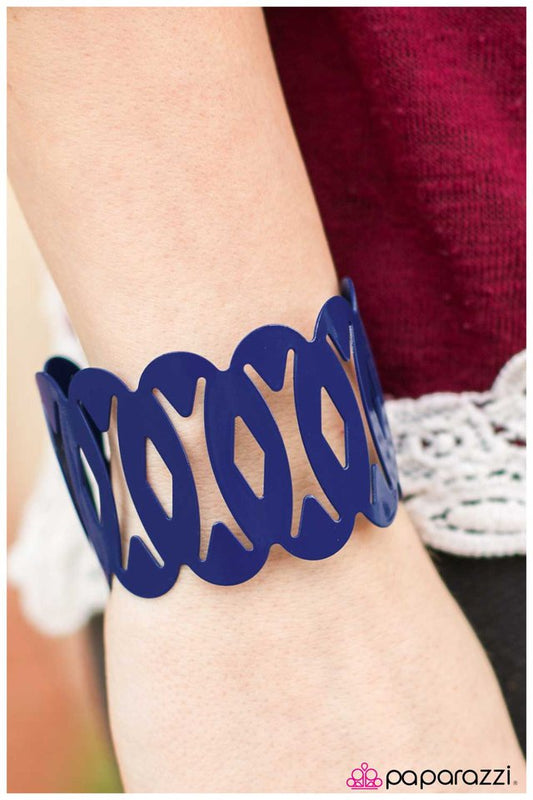 Paparazzi Bracelet ~ Stepping Out Of Line - Blue