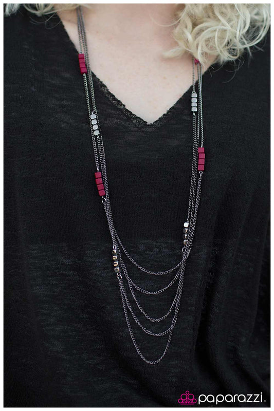 Paparazzi Necklace ~ Chain of Fools - Pink