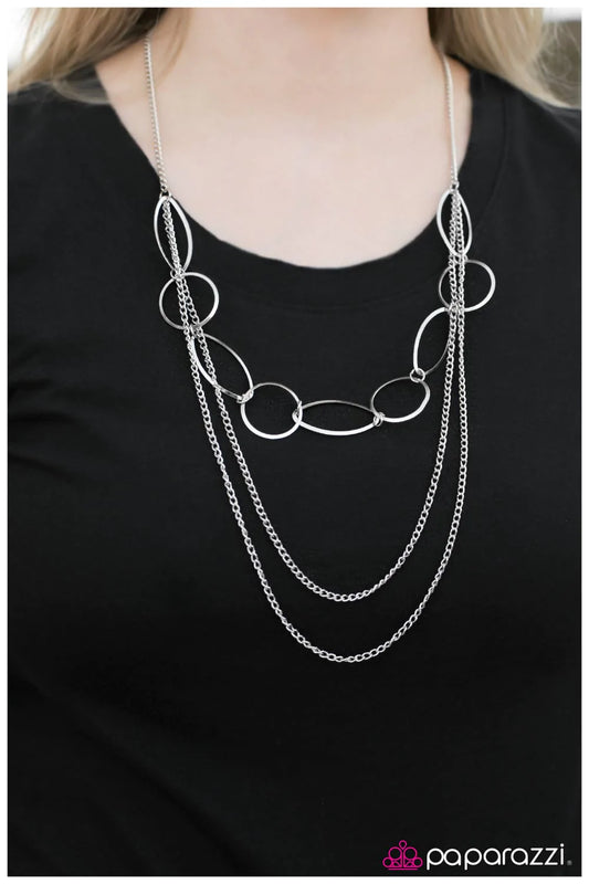 Paparazzi Necklace ~ Here We Go Again  - Silver