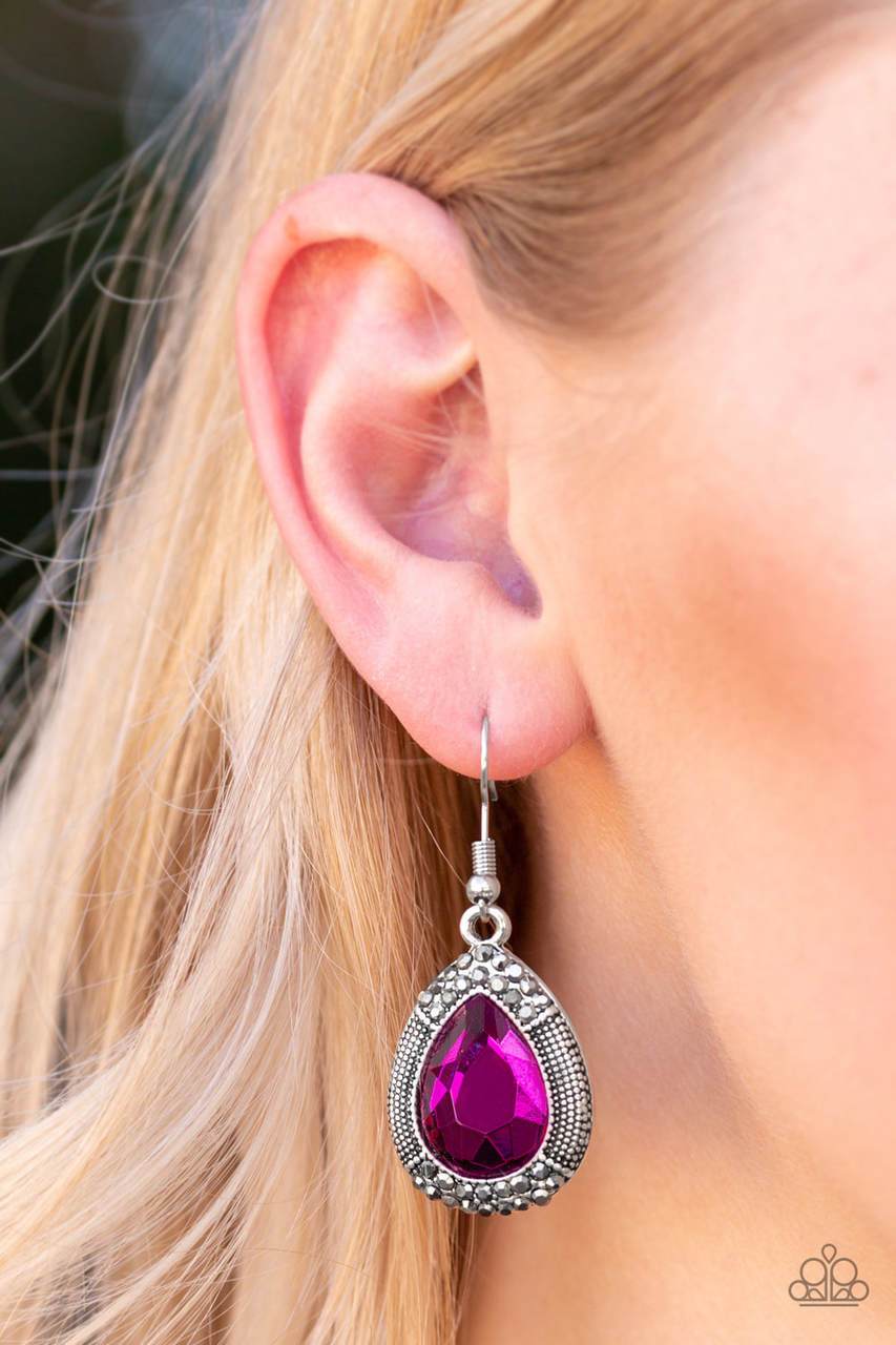 Paparazzi Earrings - Grandmaster Shimmer - Pink