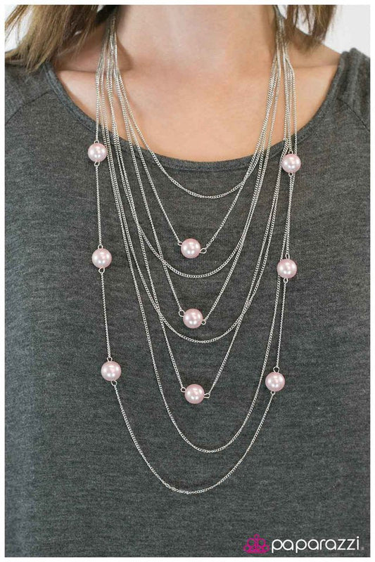 Paparazzi Necklace ~ Pearl Symphony - Pink