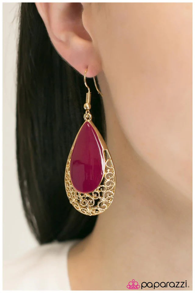 Paparazzi Earring ~ T.G.I.F - Pink